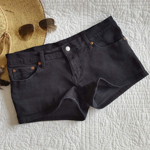 Levi's Black Denim Stretch Shorts